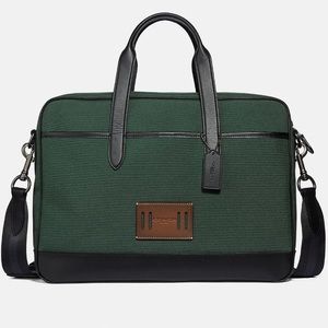 COACH Leather Cordura Hamilton Messenger Brief Case Bag